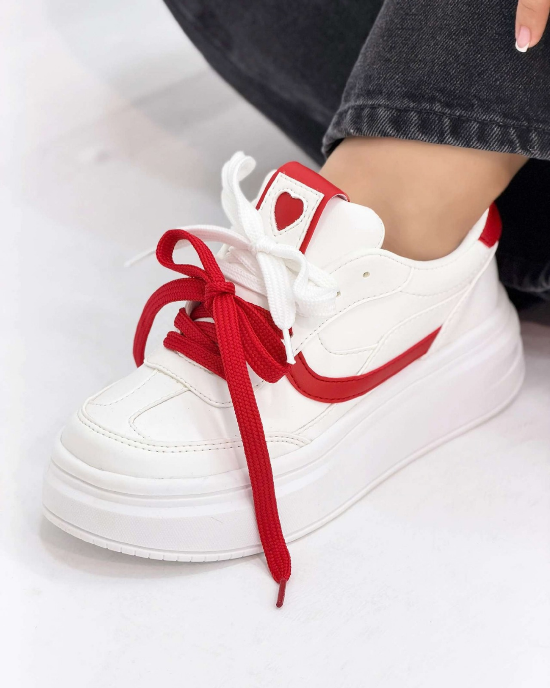 Tenis Mujer Valentín – Blanco/Rojo