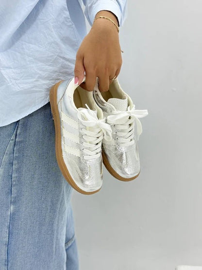 Tenis para Mujer Nevvo Gala Plateado| Calzado Casual Femenino - Nevvo