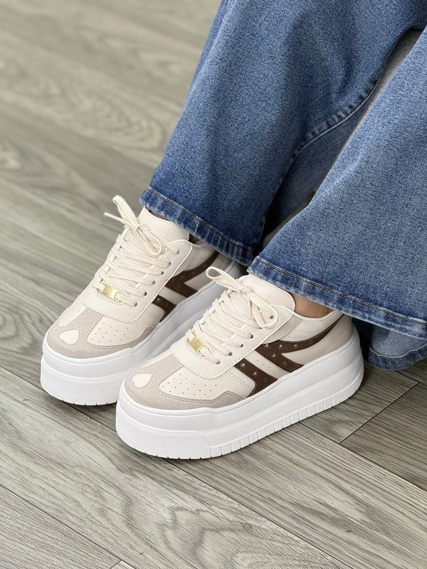 Tenis para Mujer Nevvo Love Beige| Calzado Casual Femenino - Nevvo