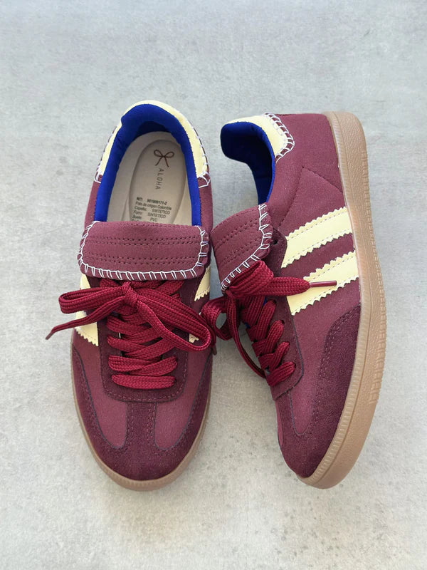 Sneaker Aloha Negro/Blanco suede - vista lateral