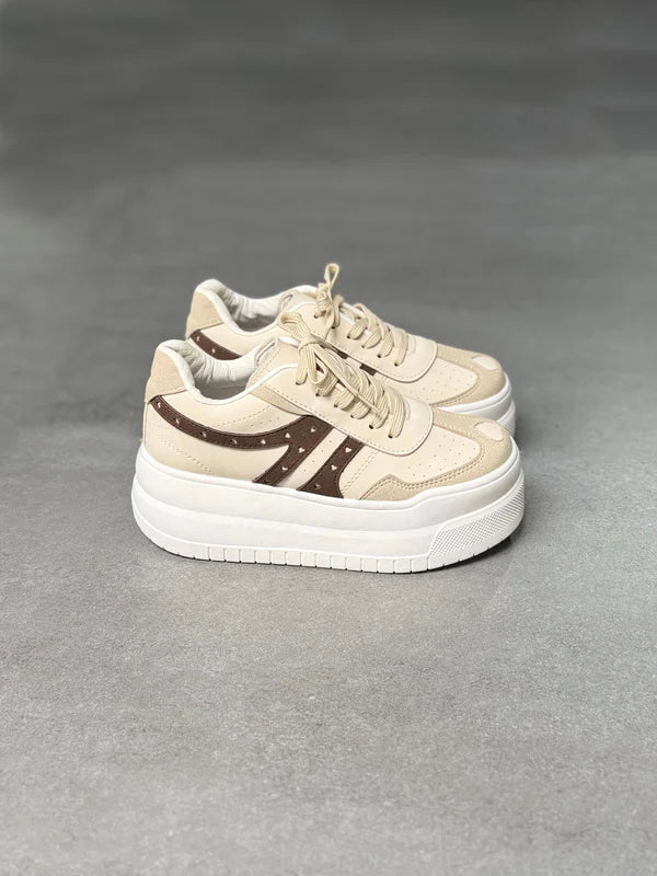 Tenis para Mujer Nevvo Love Beige| Calzado Casual Femenino - Nevvo