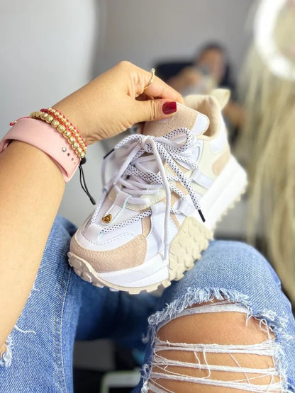 Tenis para Mujer Nevvo Sofia Beige| Calzado Casual Femenino - Nevvo