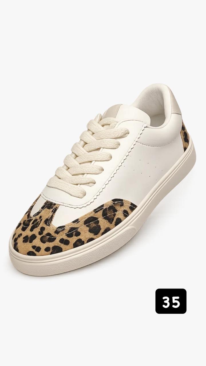 Tenis Nevvo blanco con animal print para mujer 35 - Nevvo