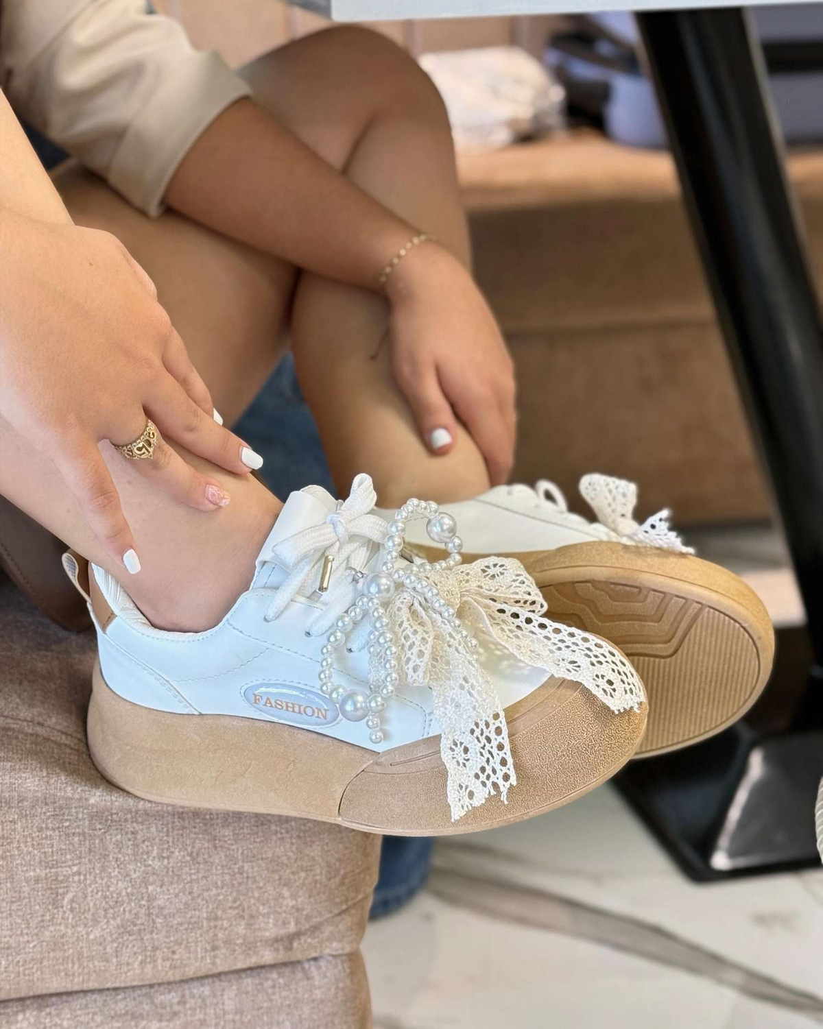 Tenis Mujer Magnolia – Marfil/Camel
