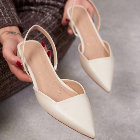 Baletas Amelia Beige Blanco para Mujer